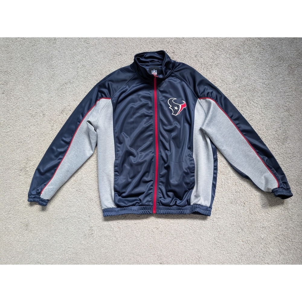 Houston Texans G-III Full Zip Track Jacket Men's Blue Gray Red NFL Early 2010s